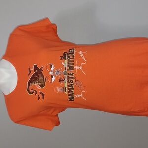 NAMASTE WITCHES Halloween shirt. Halloween skeleton tshirt costume.  Size MEDIUM
